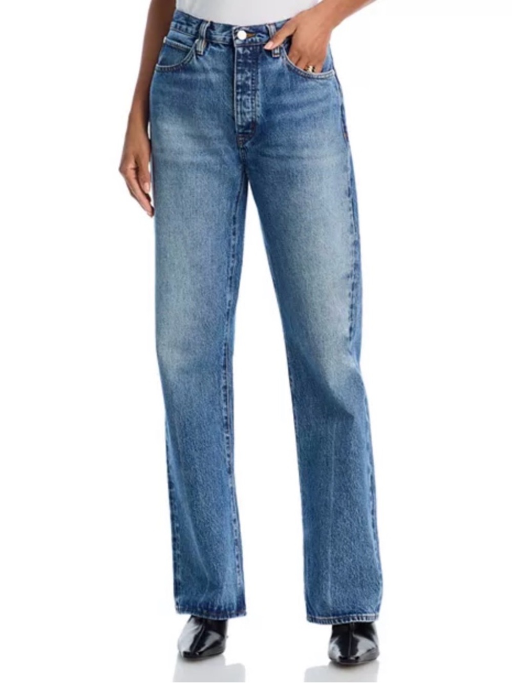 Frame The Vertical blue Jeans in Knock Out - retail $328 | EUC 100% cotton denim